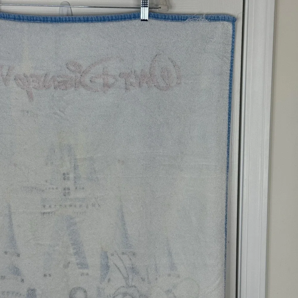 Vtg‎ Walt Disney World Beach Bath Towel Castle Mickey Minnie Goofy Donald Pluto